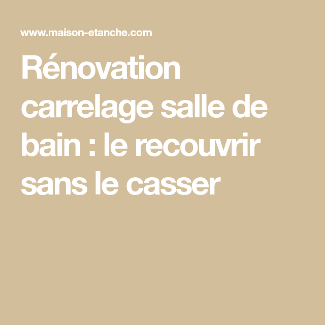 revêtement de sol sur carrelage