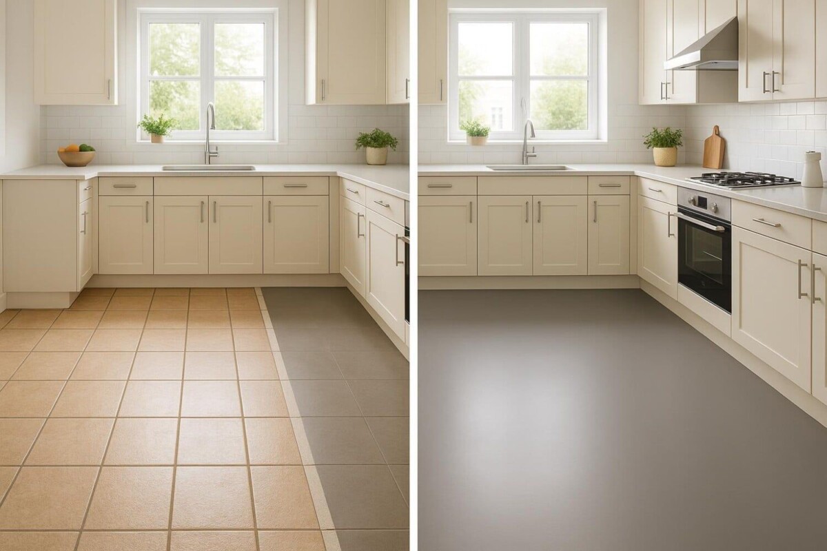 revêtement de sol sur carrelage